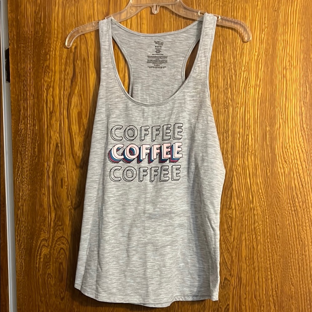 Secret Treasures Gray Racerback Coffee Tank Top